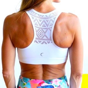 Zyia Active White Bomber Sports Bra Medium